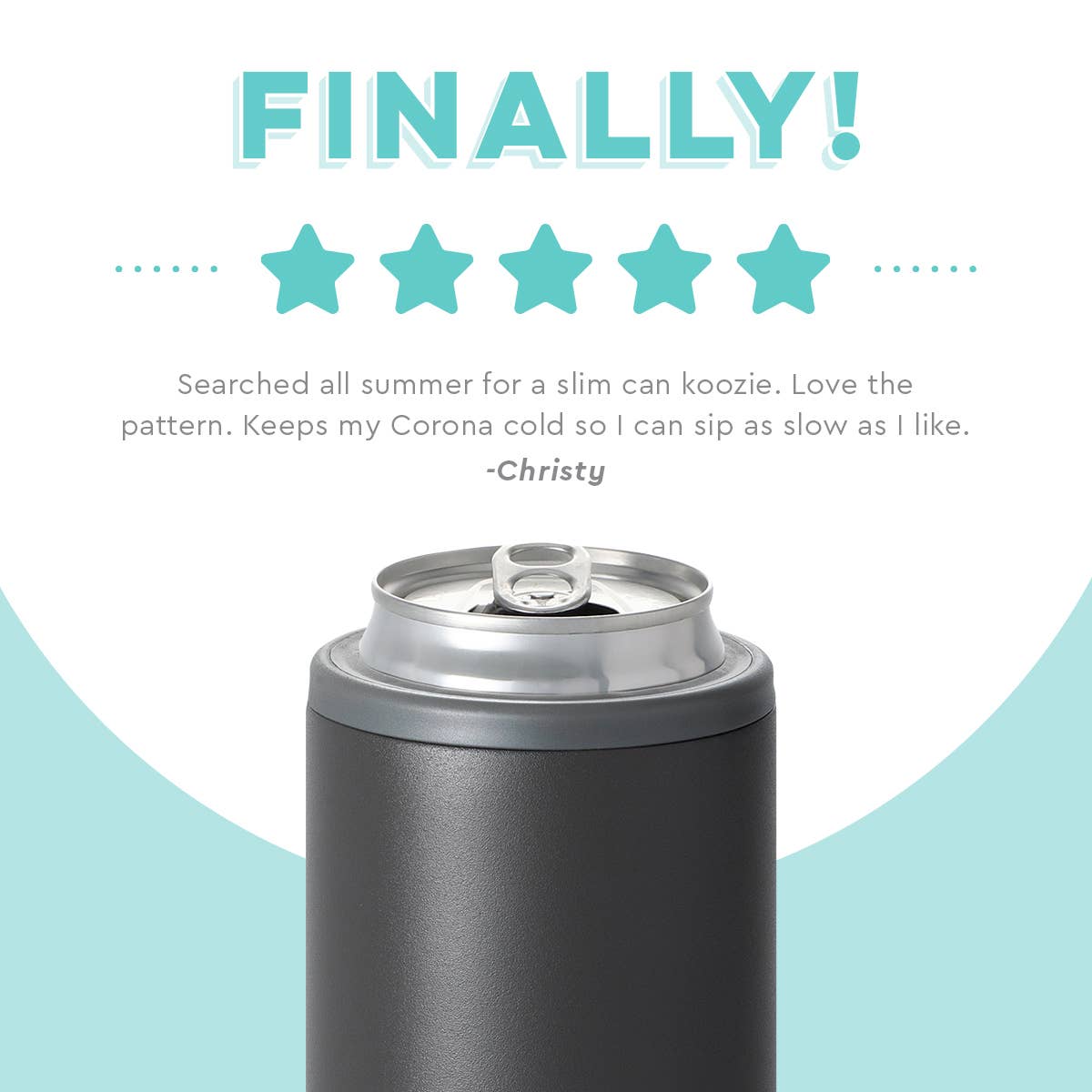 Grey Skinny Can Cooler (12oz)