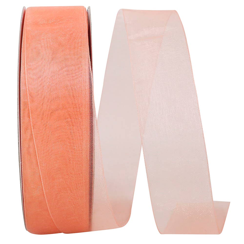 Chiffon Mono Sheer, Peach, 1-1/2 In, 100 Yards