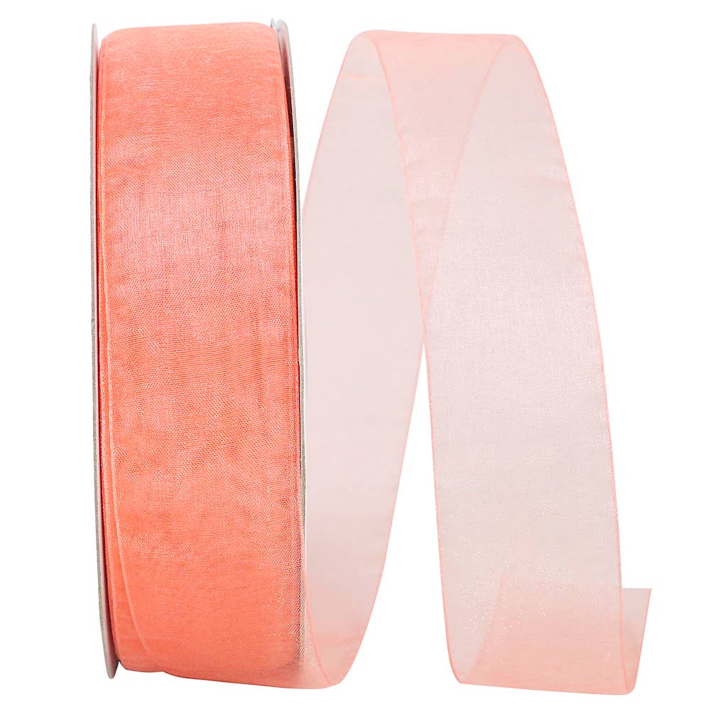 Chiffon Mono Sheer, Coral, 1-1/2 In, 100 Yards