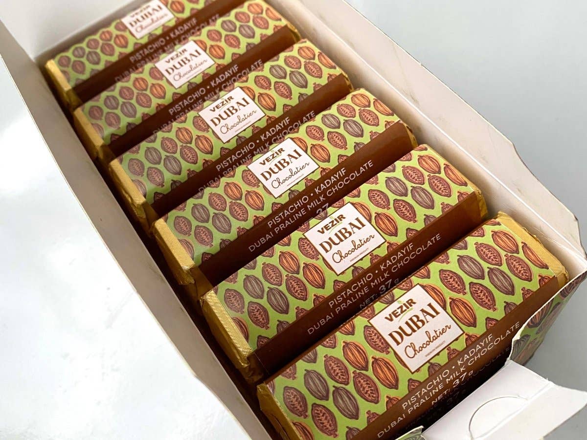 Pistachio Praline Dubai Chocolate Bar – Crispy & Nutty Delight 37gr