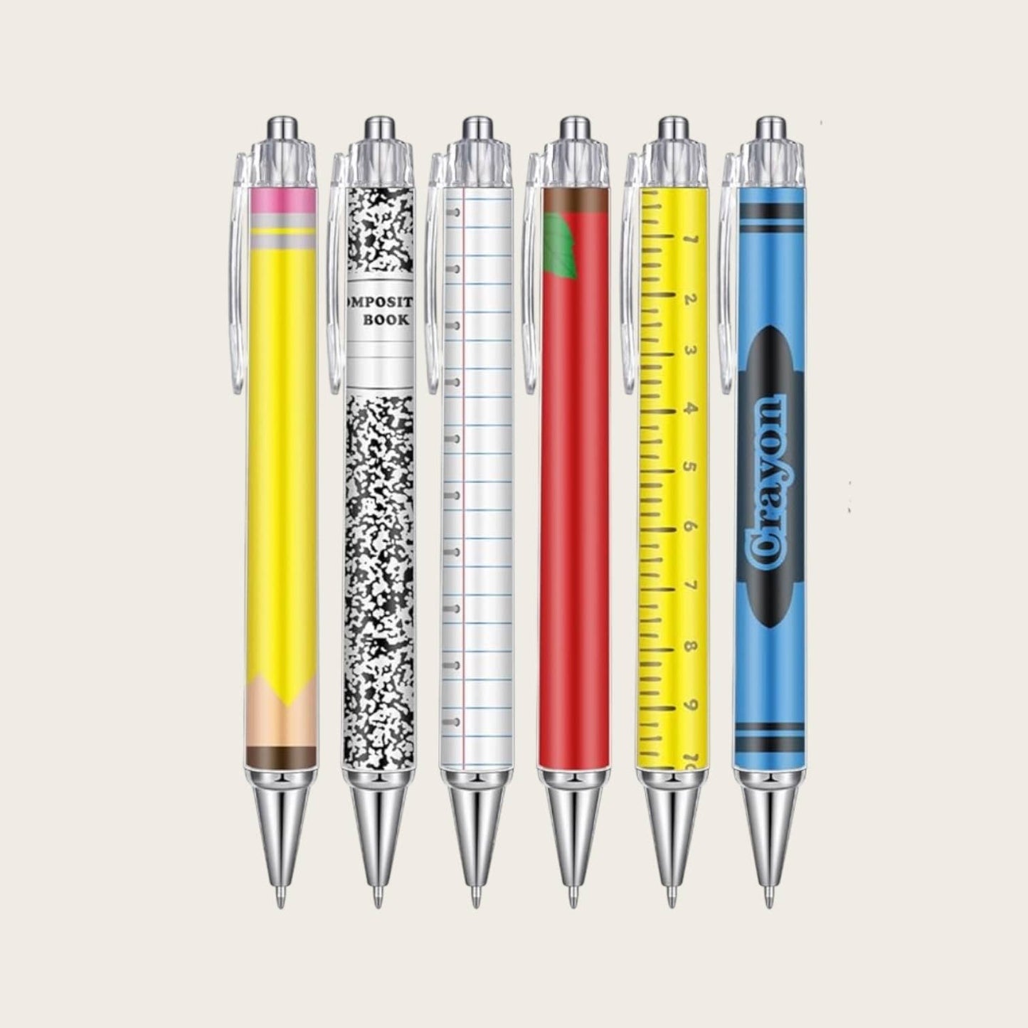 Teacher themed sticky notepad and pen set