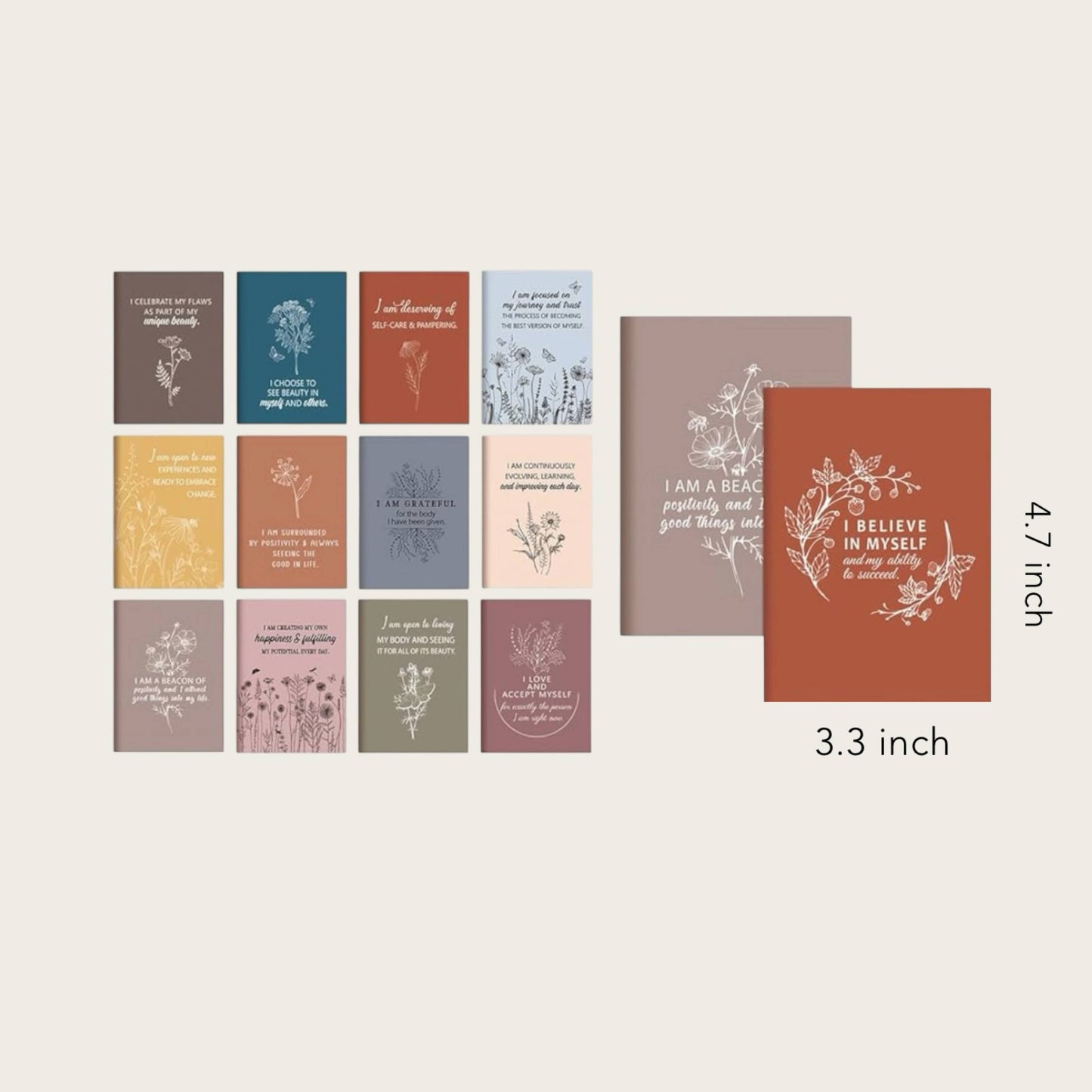Affirmation notebook and pen sets