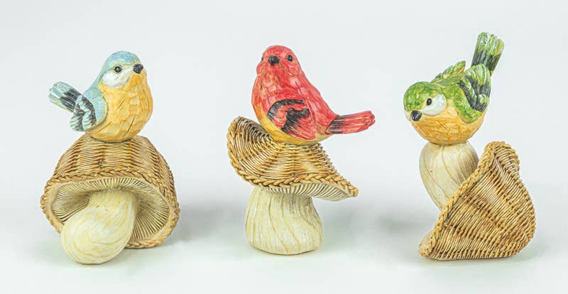 Feathered Friends Wicker Cap Mushroom S