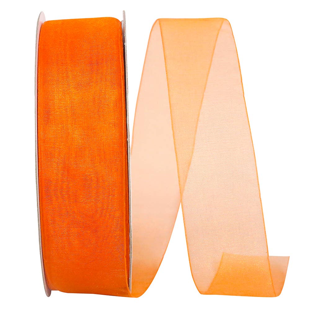 Chiffon Mono Sheer, Tropical Orange, 1-1/2 In, 100 Yards