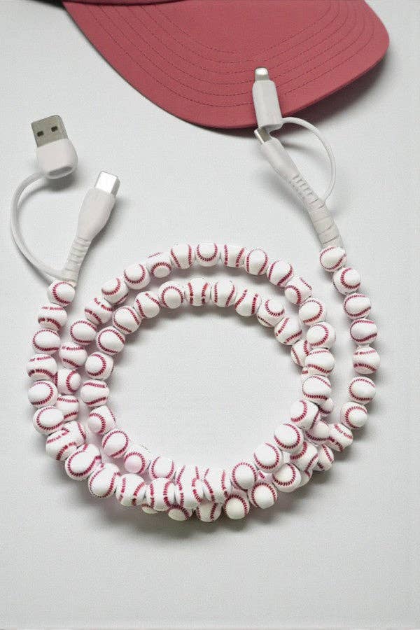 Updated Baseball Beaded Cord Charger