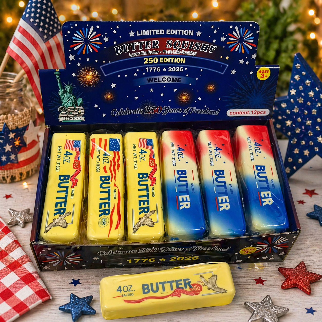 Ultra Squishy Butter β USA 250 Edition πΊπΈ (Limited Edition) 12 PC PER DISPLAY MSUSBUSA