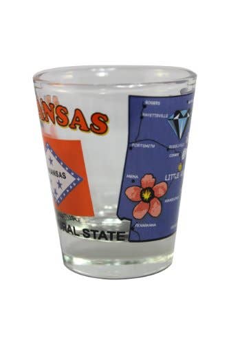 ARKANSAS State Shot Glass 2 oz