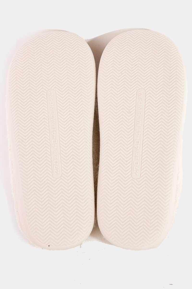 Fuzzy Pink Ribbon Bow Slippers