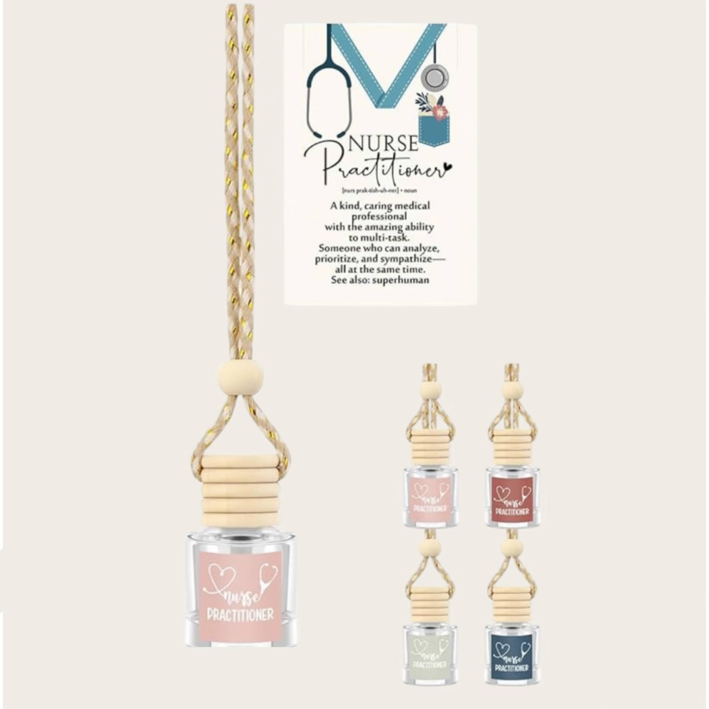 Nurse theme car air freshener empty bottles