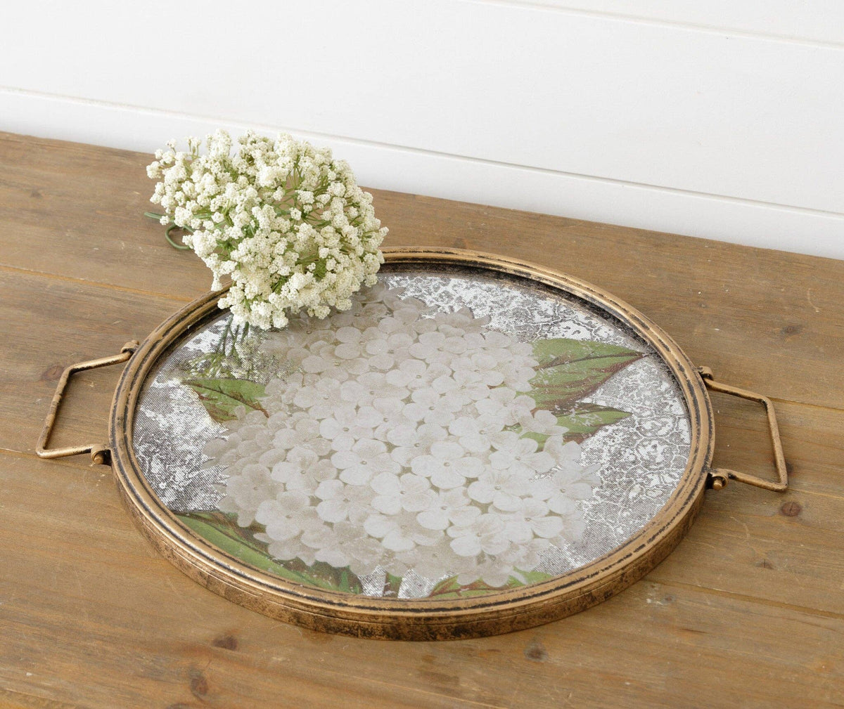 Wall Decor - Glass Hydrangea Tray (PC)