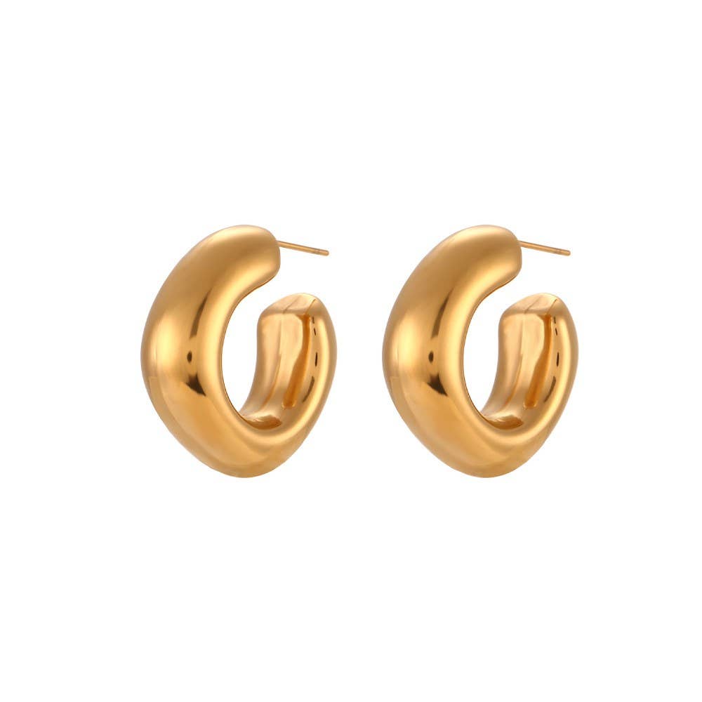 18K STAINLESS STEEL WATERPROOF TARNISH FREE HOOPS | 40E405