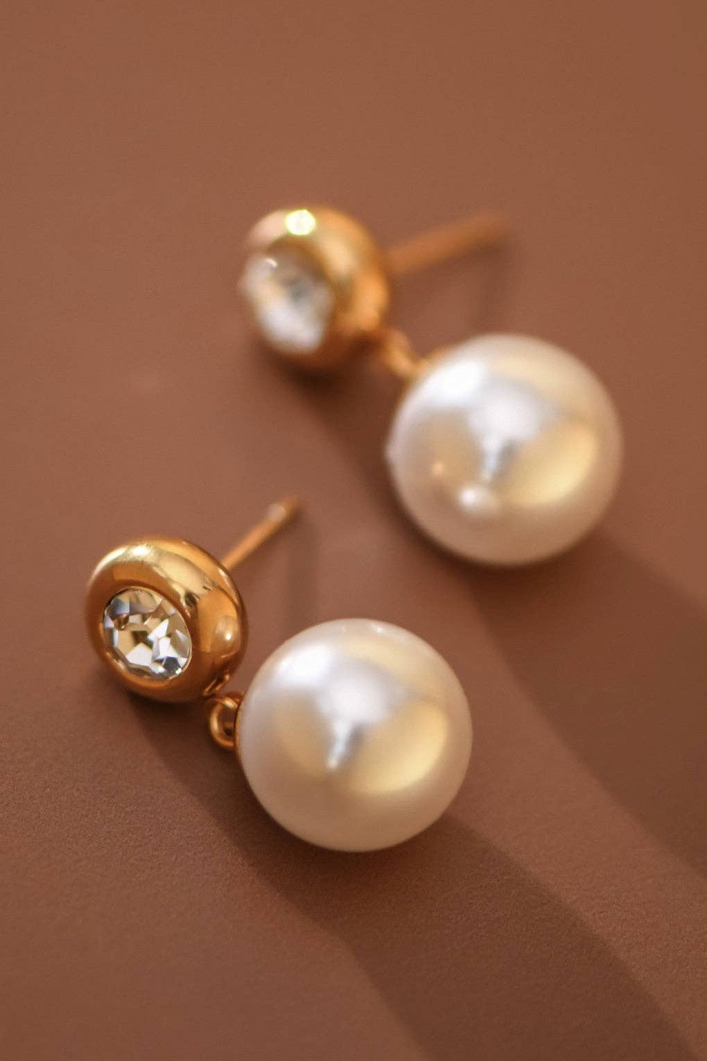 18K Gold PVD Plated Waterproof Stainless Steel Drop Earrings - 7774