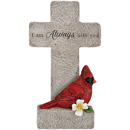"With You" Cardinal Memorial Pedestal Cross