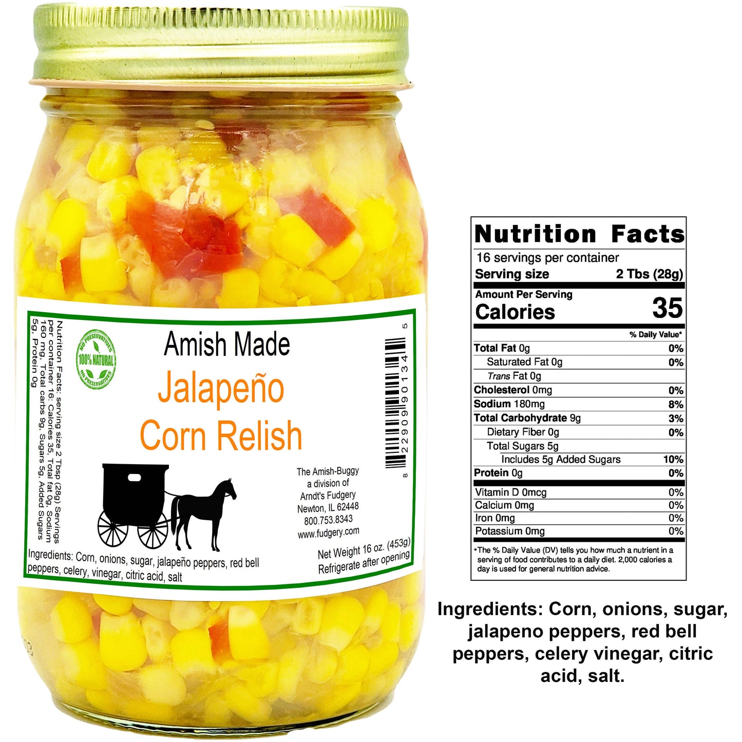 Amish Pickled Vegetables & Eggs 16 oz. Jar