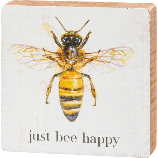 Just Bee Happy Block Sign