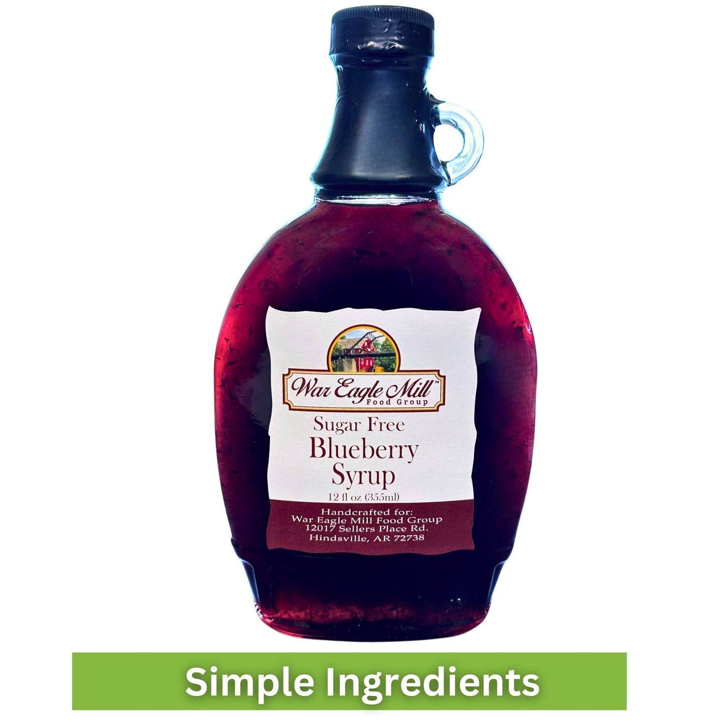 Sugar Free Blueberry Syrup, 12 Fl. oz. Glass Bottle