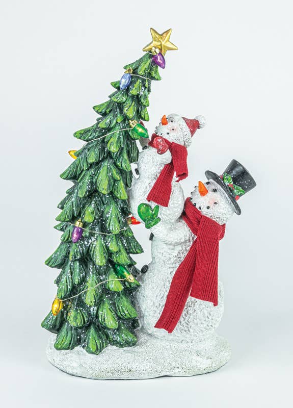 SNOWMAN AND TREE LIGHT UP