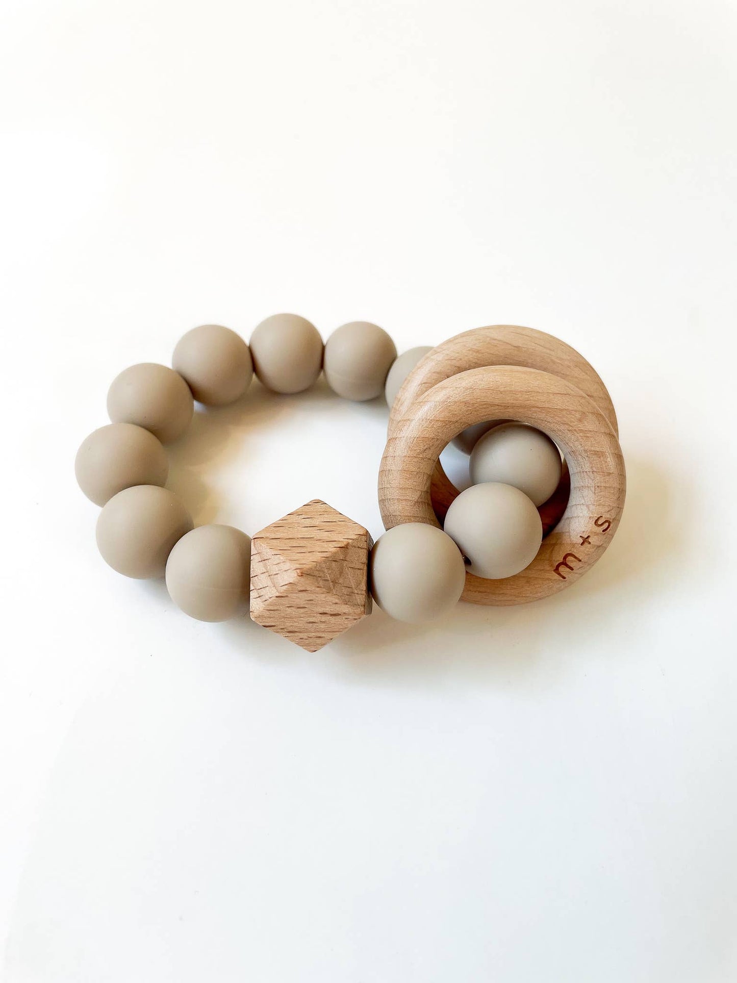Geo Teether- Silicone and Beech Wood