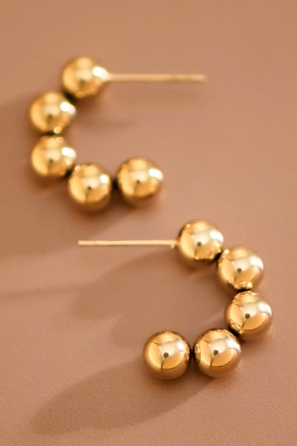 18K Gold Plated Waterproof Stainless Steel Hoop Earrings - 7905
