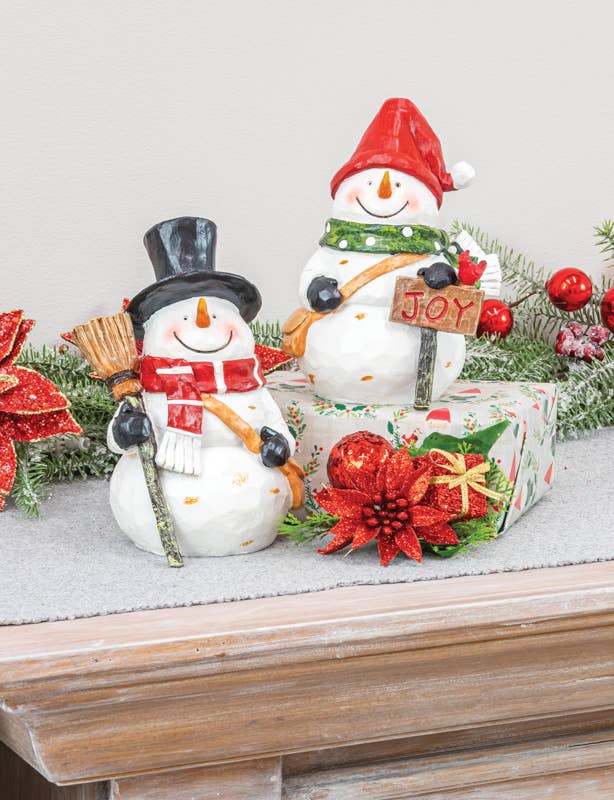 SNOWMAN CARDINAL BROOM MEDIUM  2 ASSORTED.