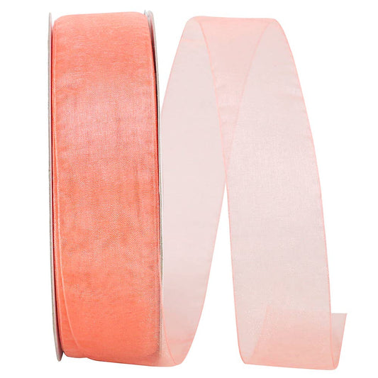 Chiffon Mono Sheer, Coral, 1-1/2 In, 100 Yards