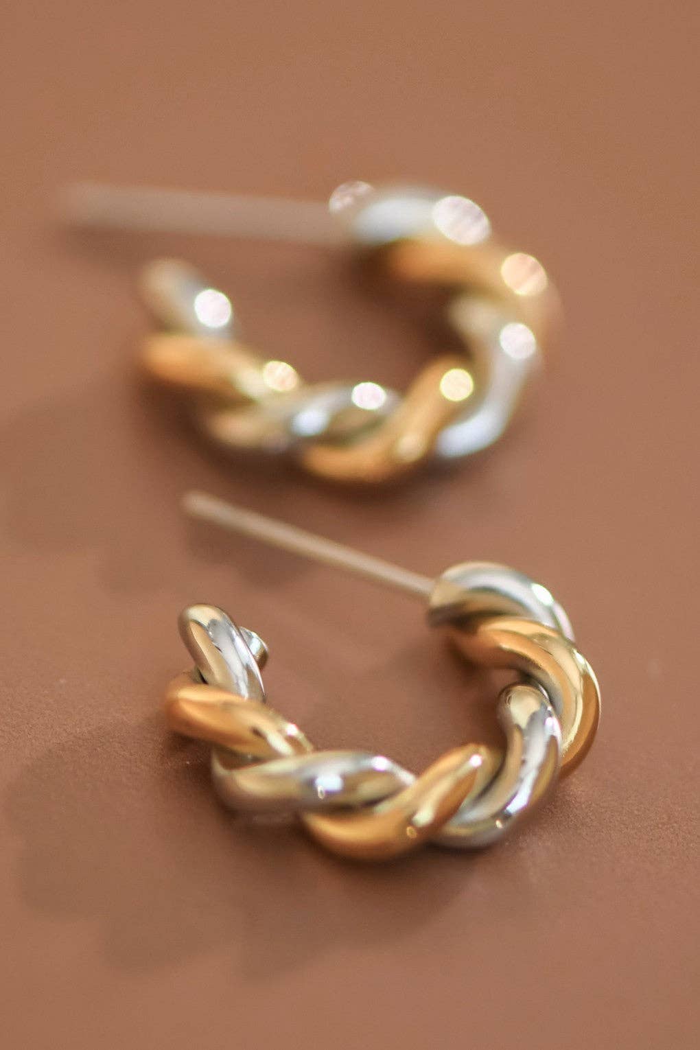 18K Gold PVD Plated Waterproof Stainless Steel Hoop Earrings - 7791
