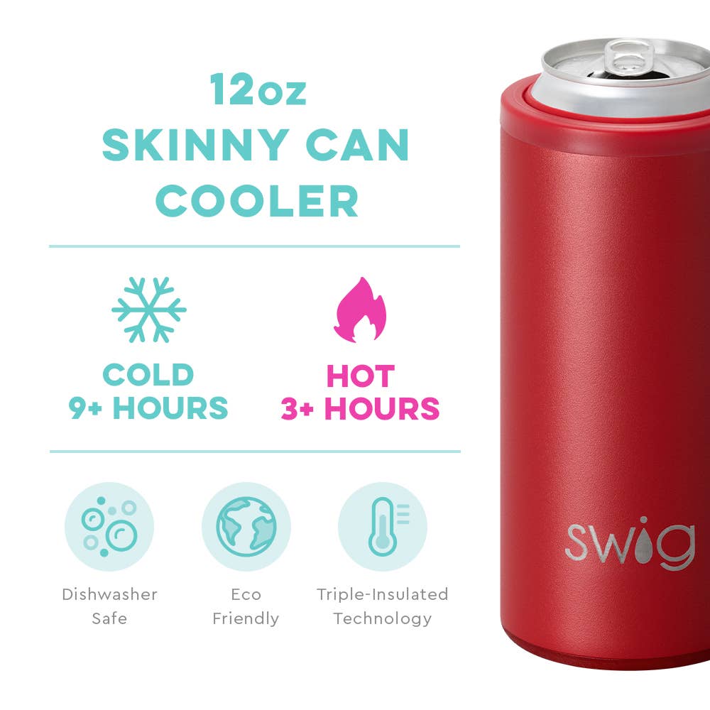 Crimson Skinny Can Cooler (12oz)