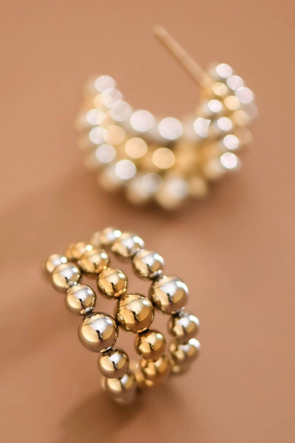 18K Gold Plated Waterproof Stainless Steel Hoop Earrings - 7850