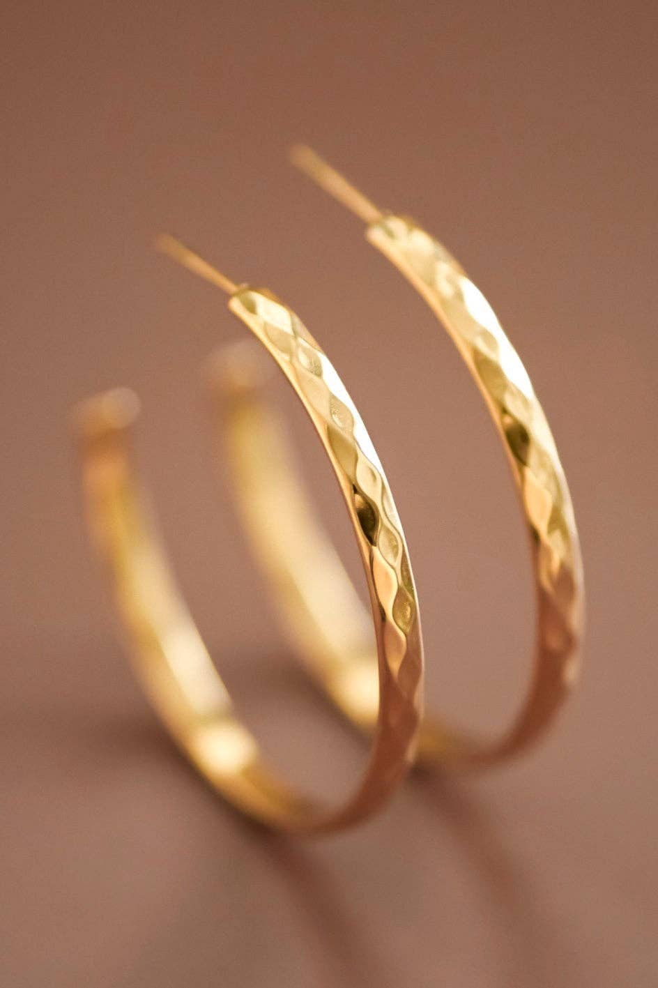18K Gold PVD Plated Waterproof Stainless Steel Hoop Earrings - 7130