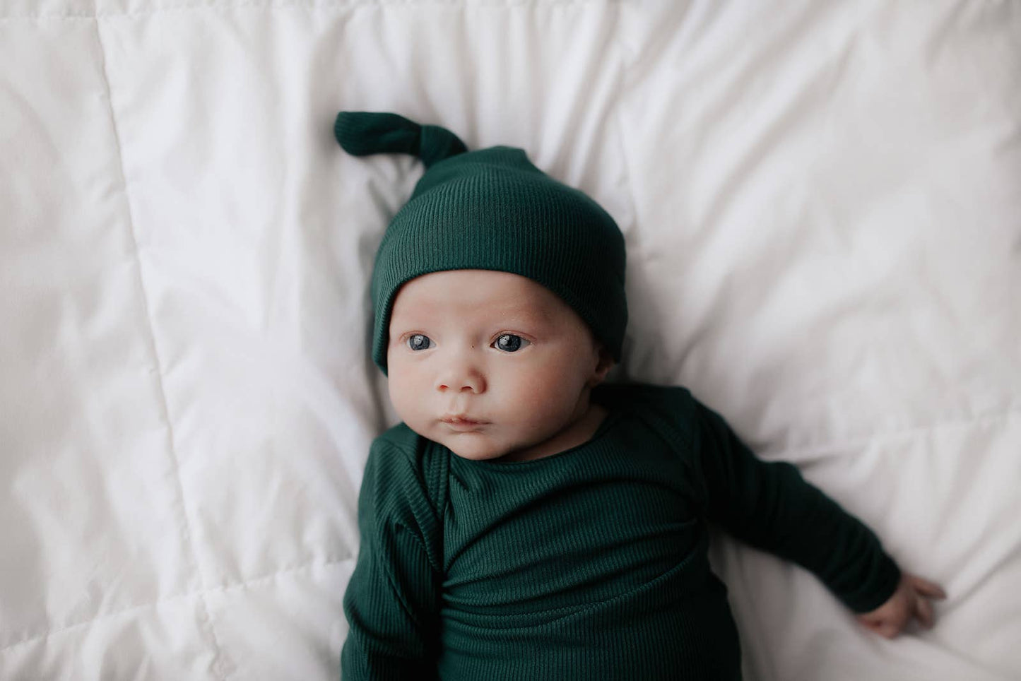 Ribbed Knotted Newborn Baby Gown Sleepwear