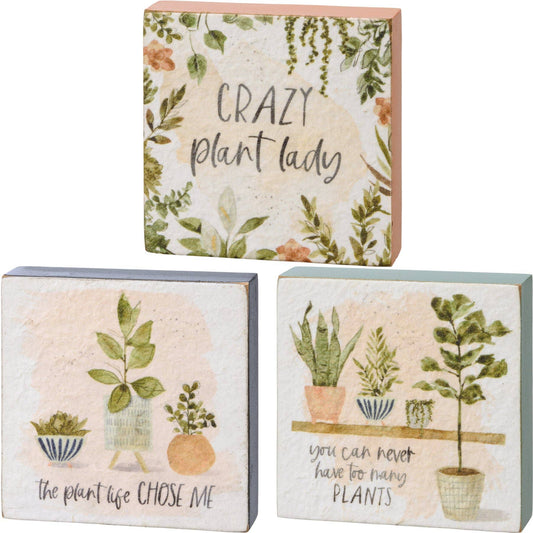 Plant Life Block Sign Set