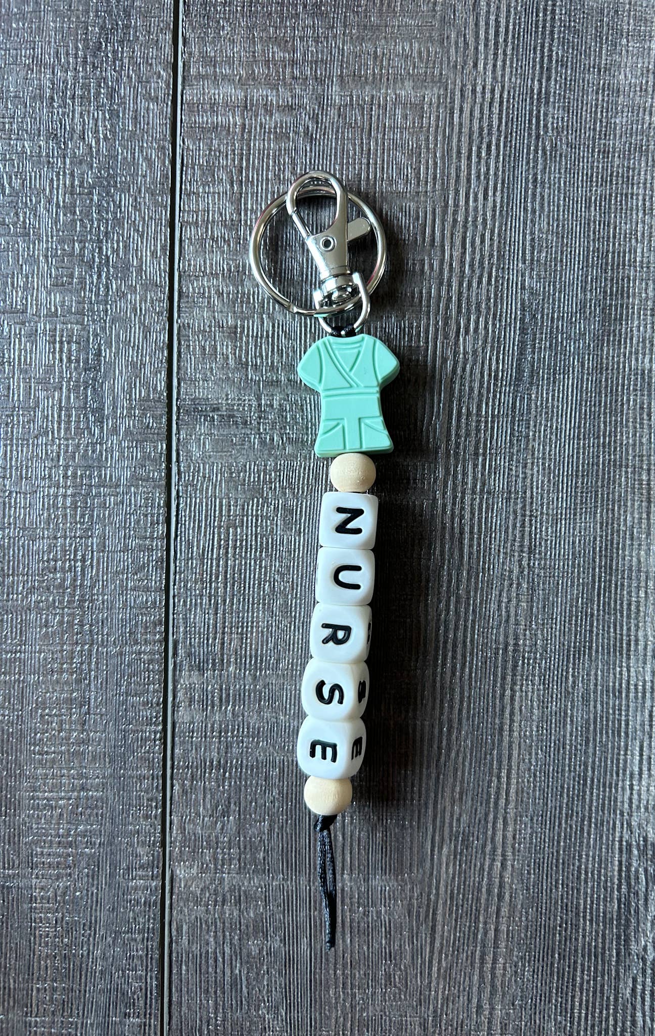 Nurse Scrubs Silicone Bead Keychain