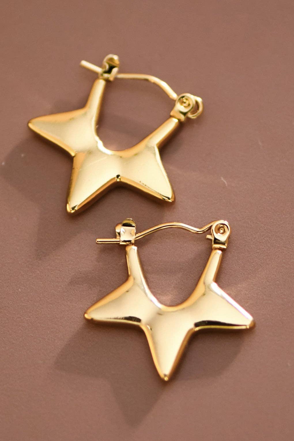 18K Gold Plated Waterproof Stainless Steel Hoop Earrings - 7658