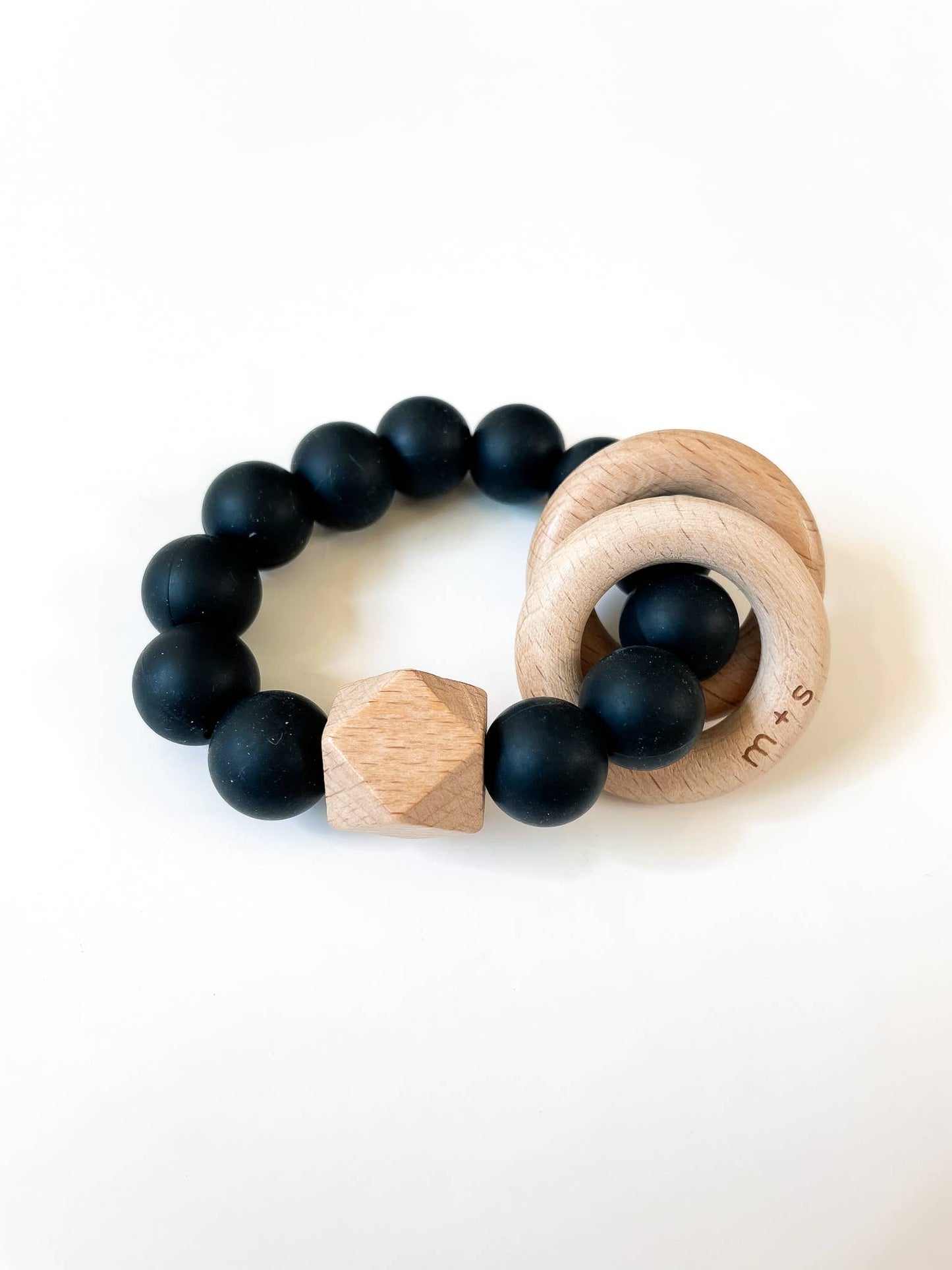 Geo Teether- Silicone and Beech Wood
