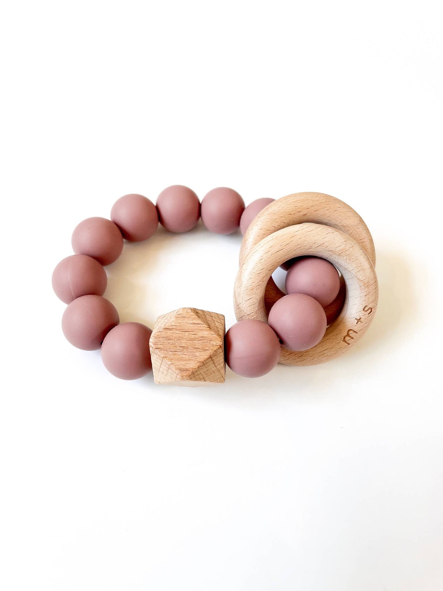 Geo Teether- Silicone and Beech Wood