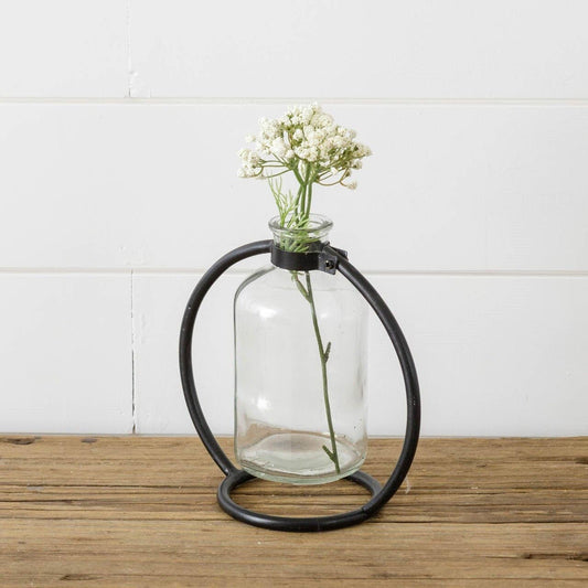 Stem Vase With Metal Stand, Sm (PC)