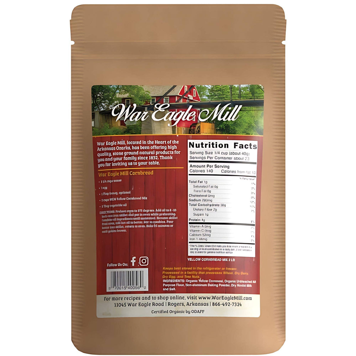 Yellow Cornbread Mix, 2 lb. Bag