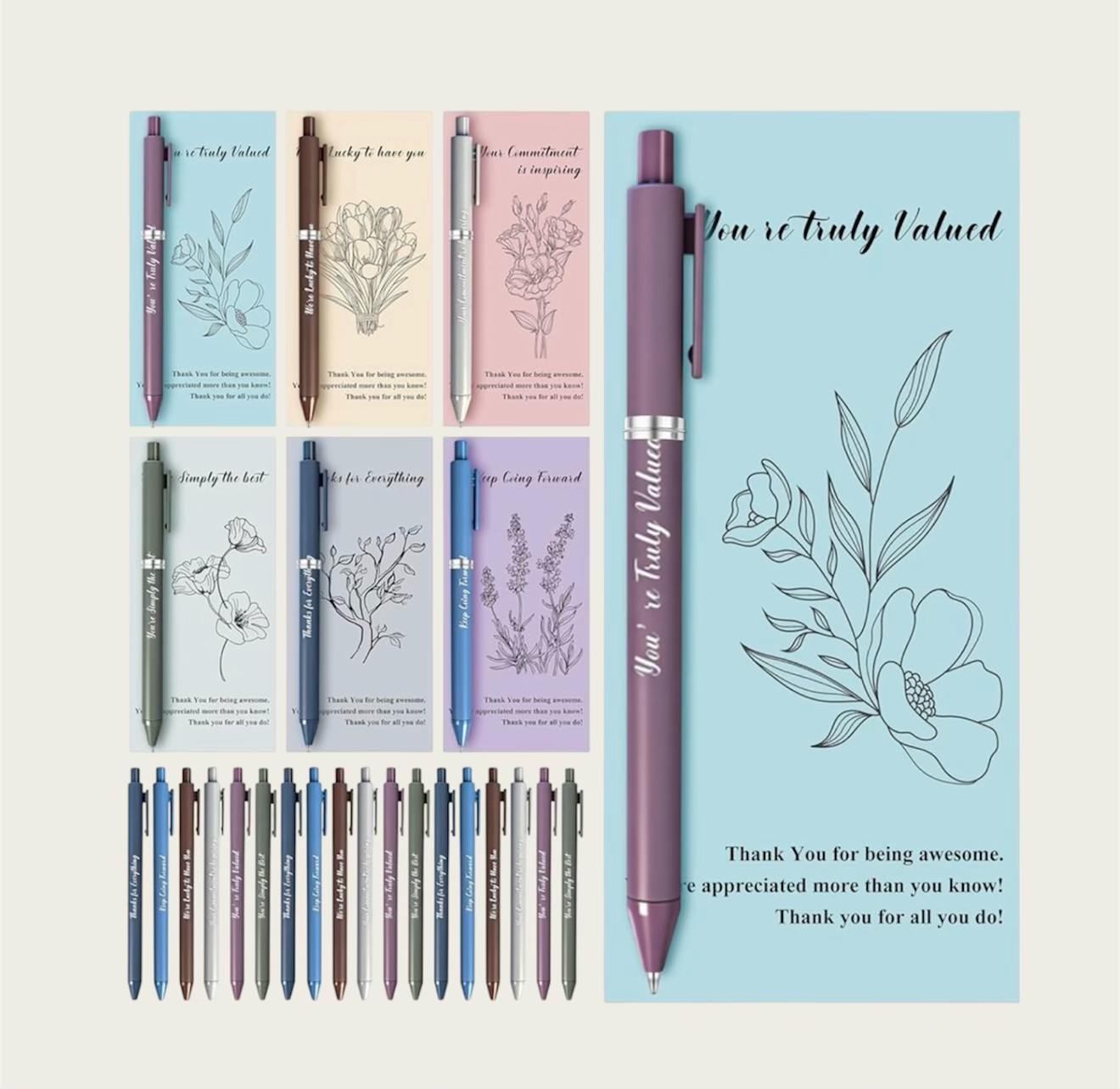 Appreciation bookmark and pen set