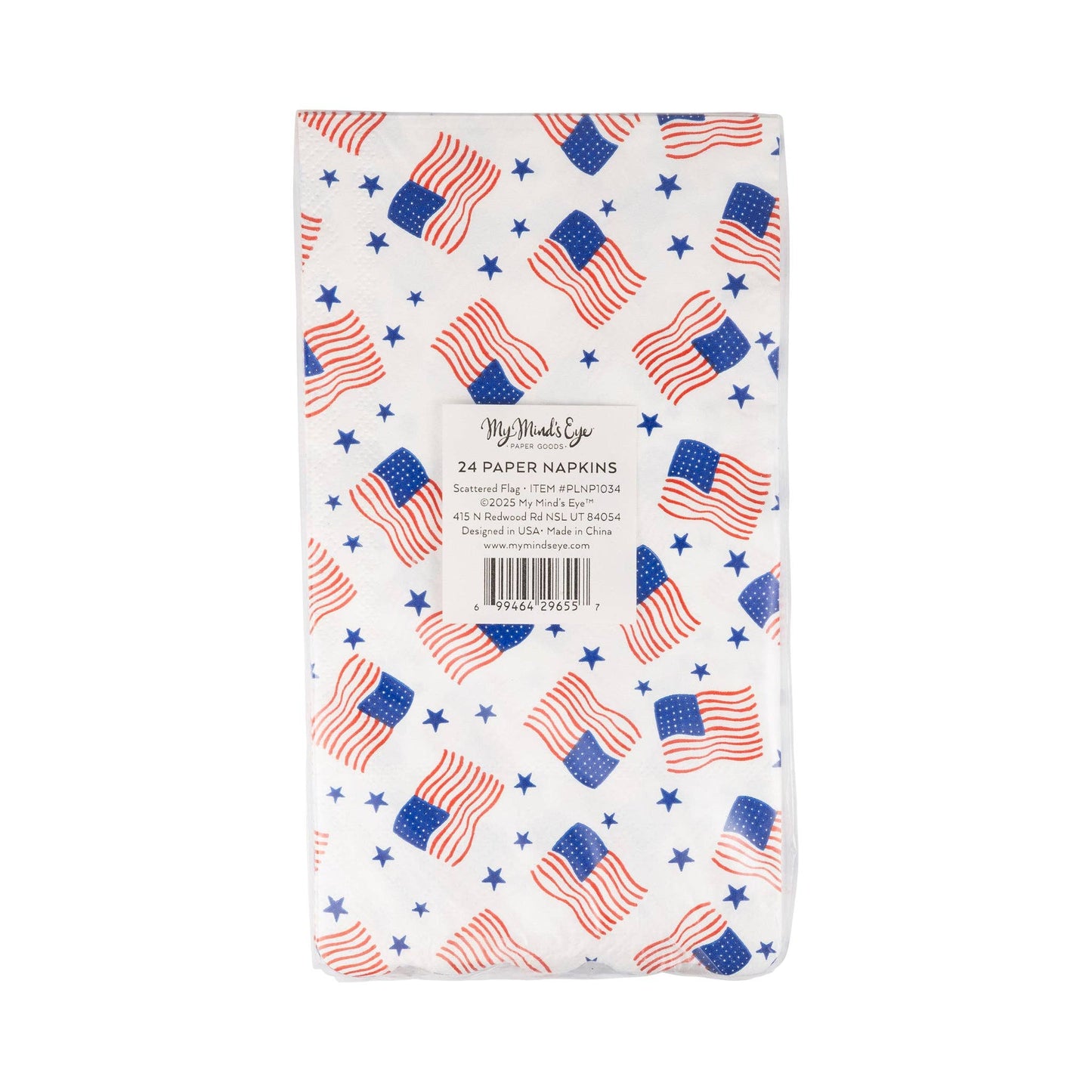 PLNP1034 - Scattered Flag Scallop Guest Napkin (24ct)