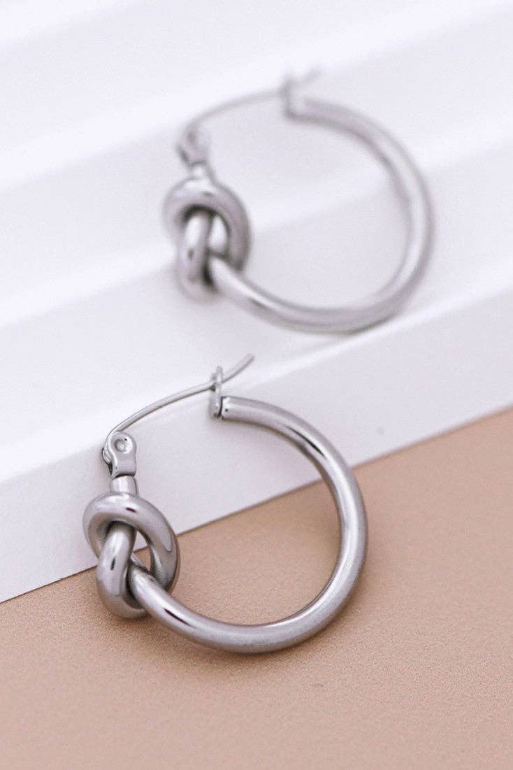Tarnish-Resistant Waterproof Stainless Steel Hoop Earrings - 7075