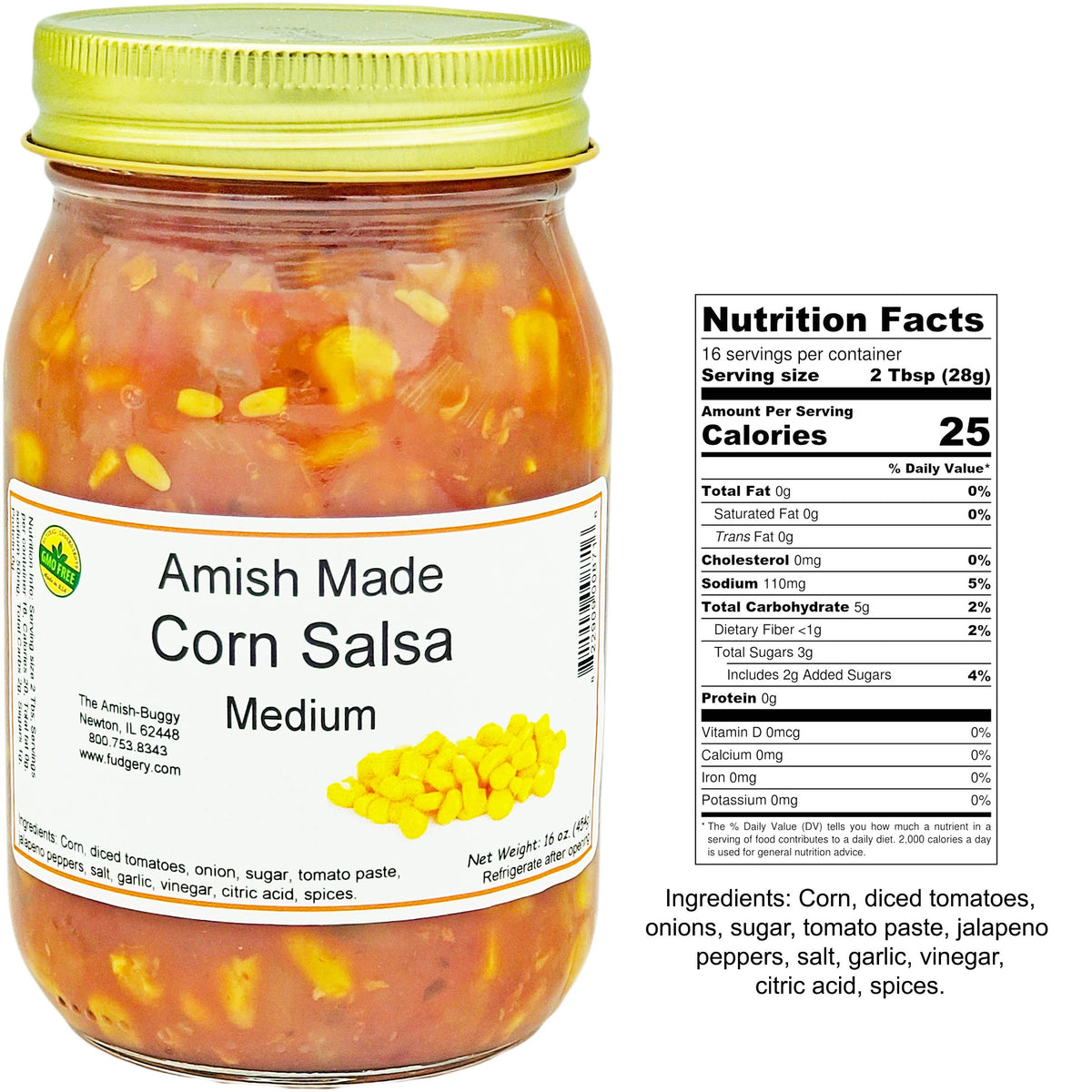 Amish Fresh Made Salsa 16 oz. Jar