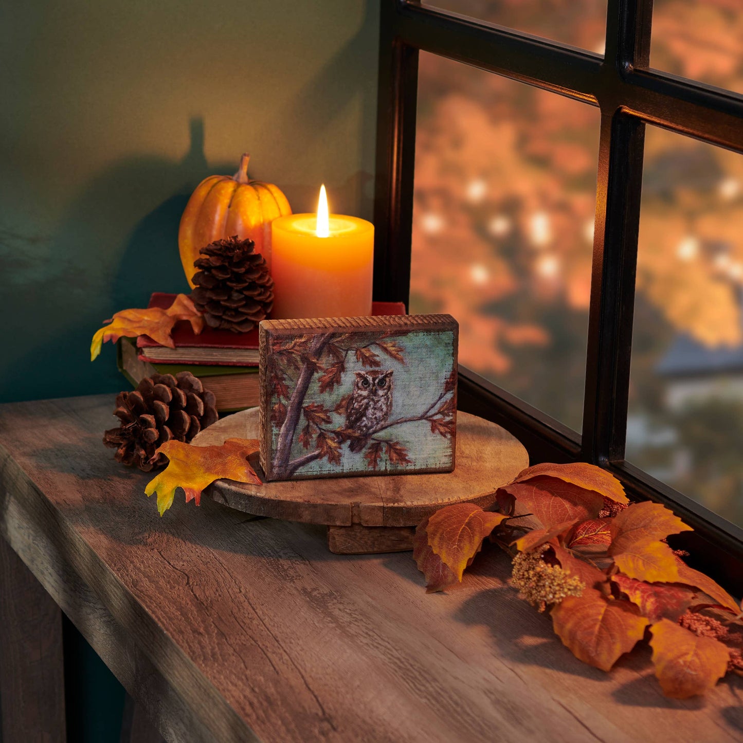 Fall Owl Block Sign