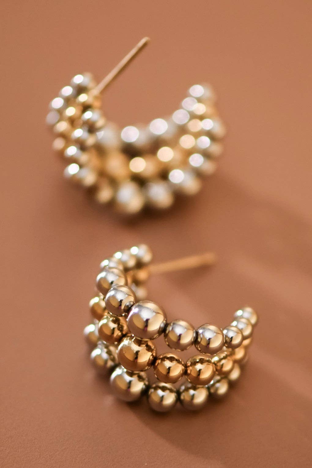 18K Gold Plated Waterproof Stainless Steel Hoop Earrings - 7850