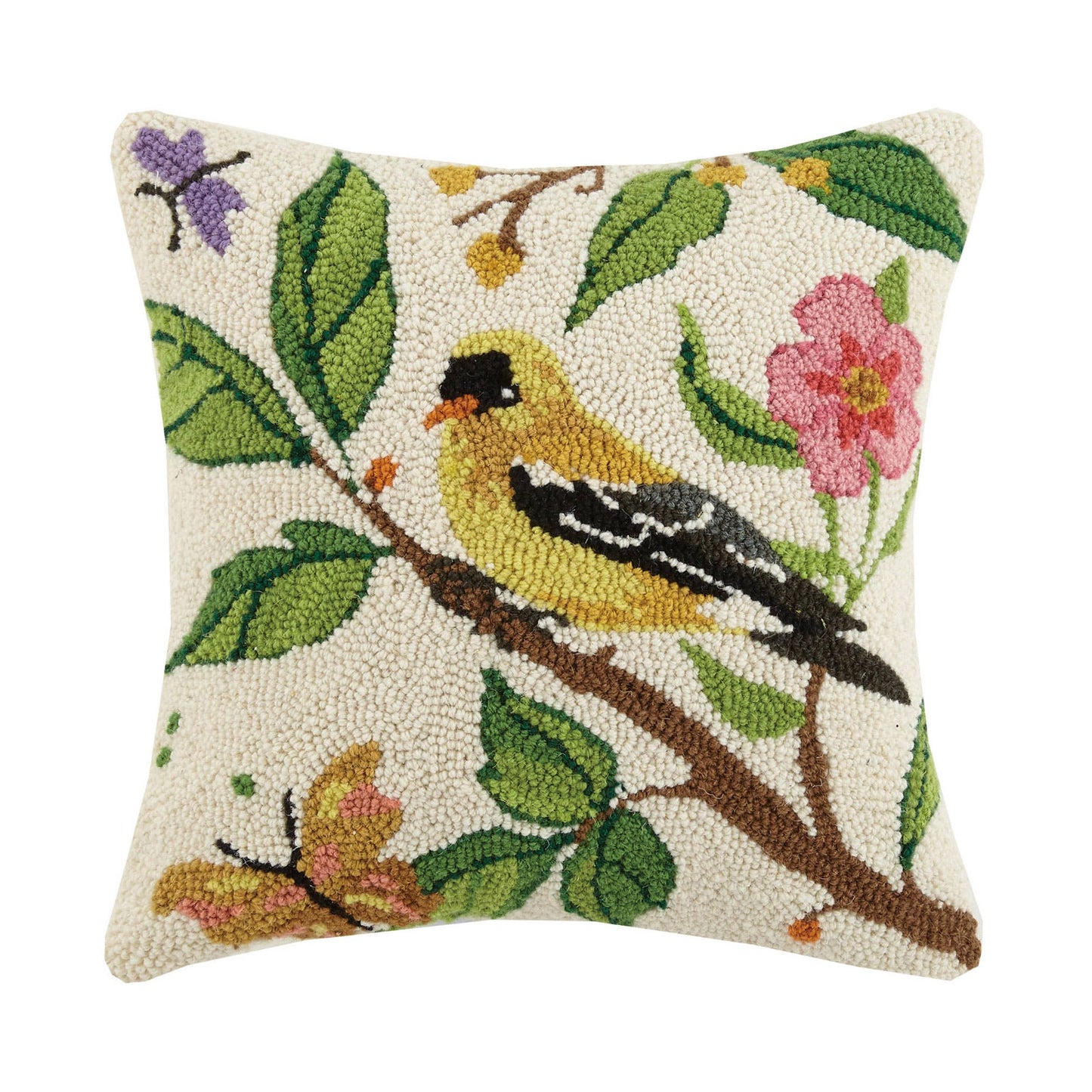 Goldfinch Hook Pillow - Sally Eckman Roberts