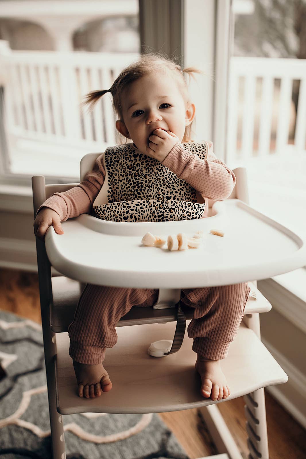 Leopard Print Silicone Bib with Crumb Catcher