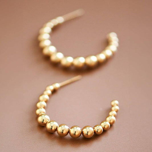 18K Gold Plated Waterproof Stainless Steel Hoop Earrings - 7470