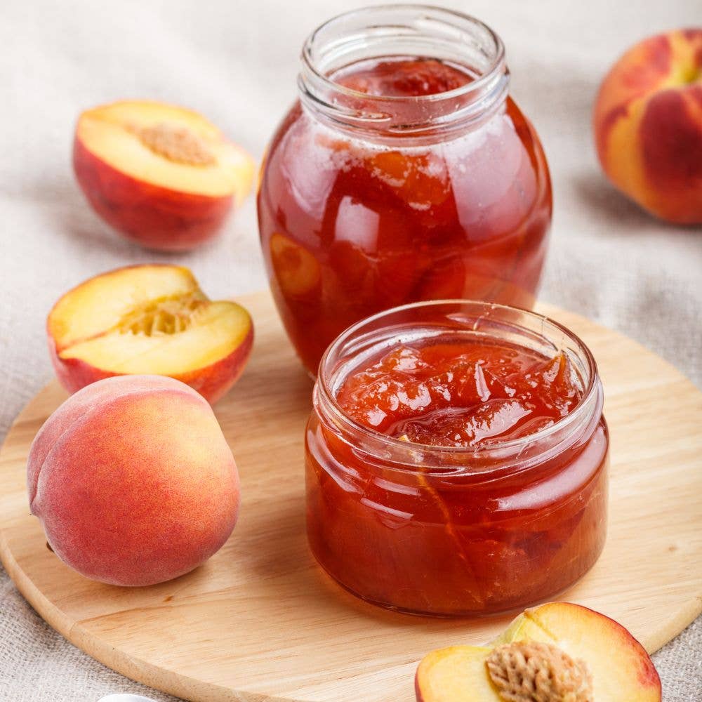 Peach Bourbon Cardamom Preserves for Cheese, 10 Ounce Jar