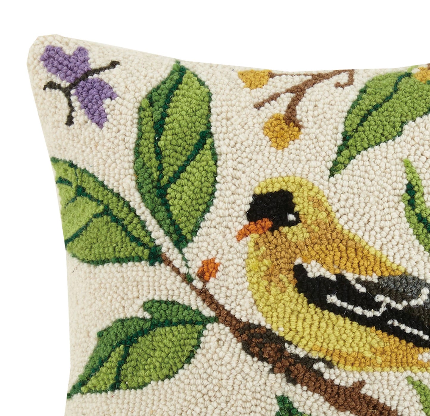 Goldfinch Hook Pillow - Sally Eckman Roberts