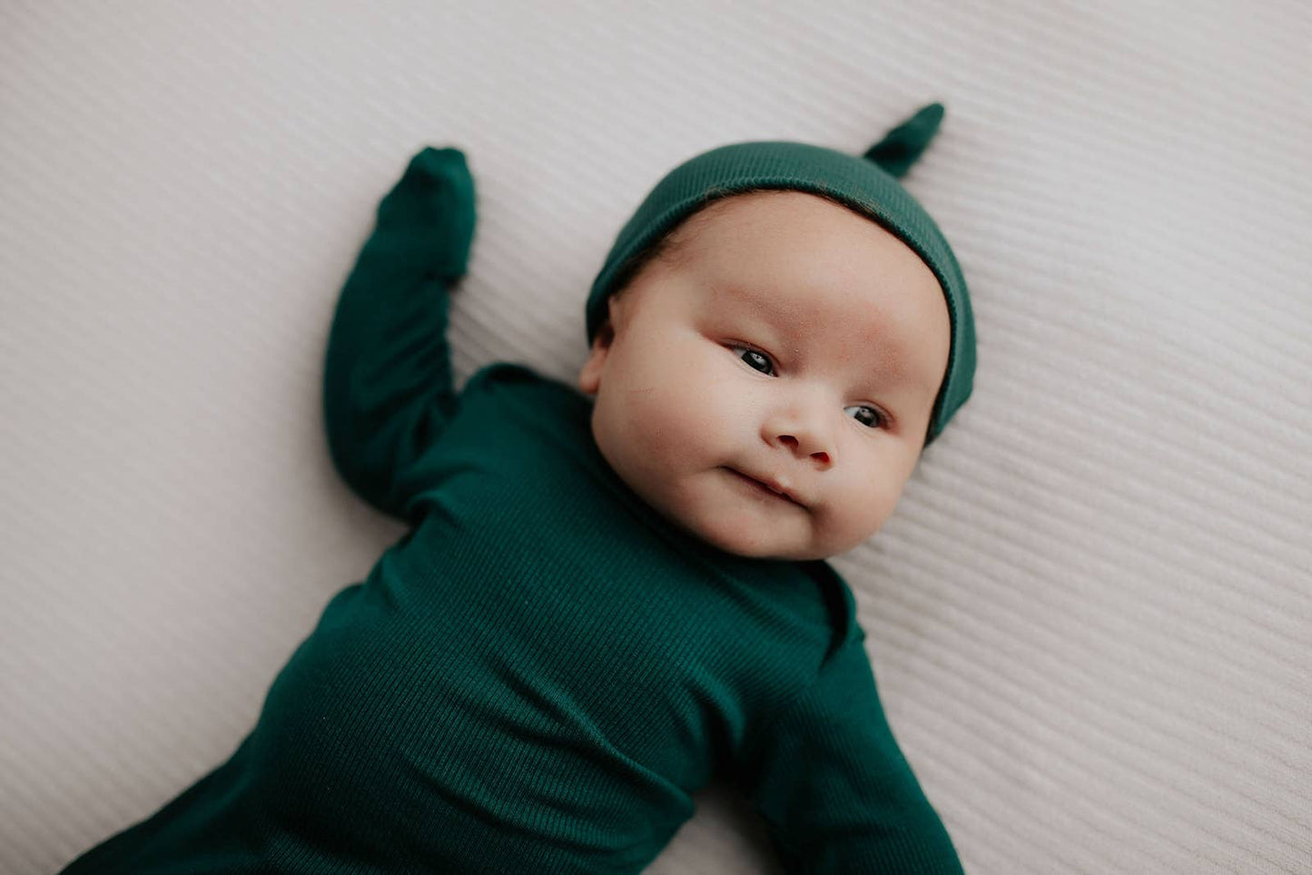 Ribbed Knotted Newborn Baby Gown Sleepwear