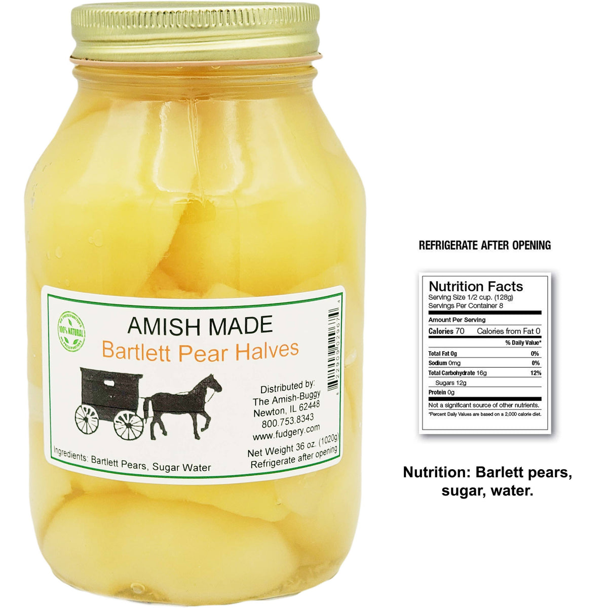 Amish Made Fruits and Vegetables Qt. Jar